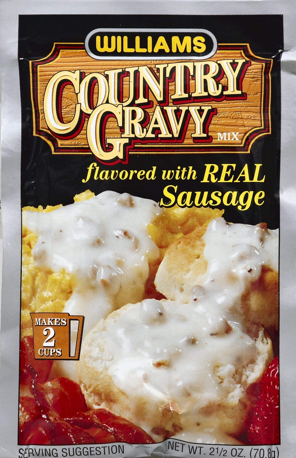 Williams Gravy Mix with Sausage for quick sausage gravy on biscuits.
