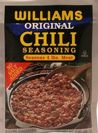 Williams Original Chili Seasoning pack-3 enhances flavor for 4 lbs of meat