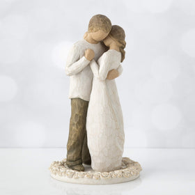 Willow Tree Promise cake topper cream dress detail for elegant wedding styling