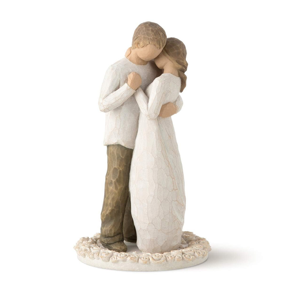 Willow Tree Promise cake topper standing couple embracing for weddings