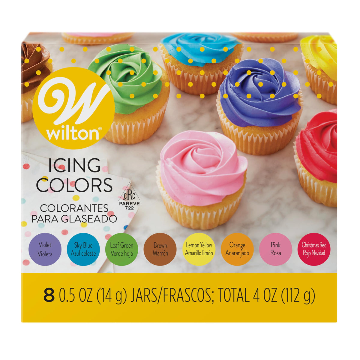 Wilton 8-count icing colors gel jars ready for vibrant cake decorating