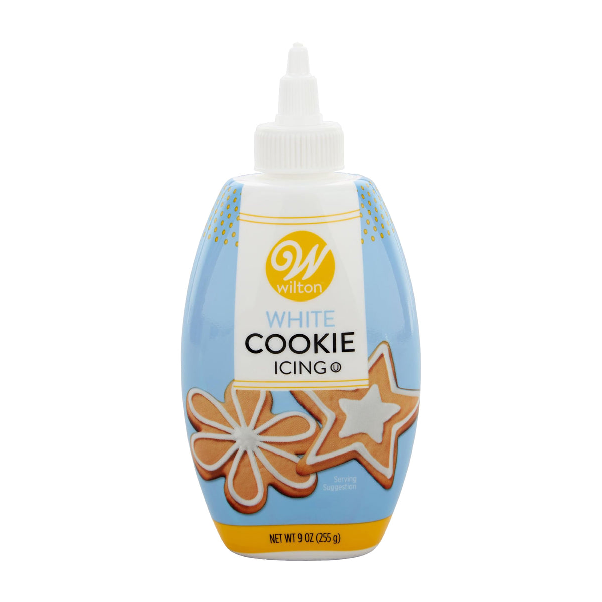 Wilton cookie icing bottle cap enables precise control for fine lines and details.