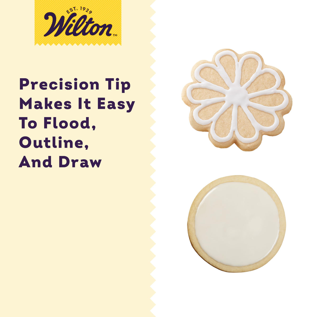Wilton cookie icing outlining and flooding helps create intricate designs on sugar cookies.