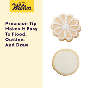 Wilton cookie icing outlining and flooding helps create intricate designs on sugar cookies.