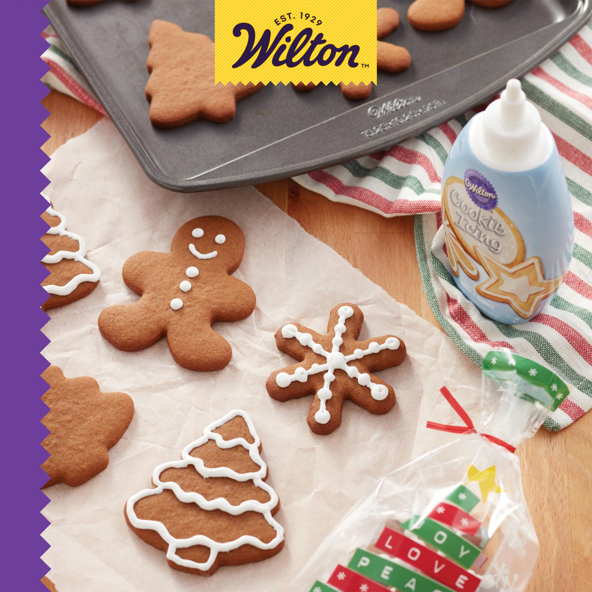 Wilton cookie icing covers cookies evenly, making holiday treats gift-ready without smudging.