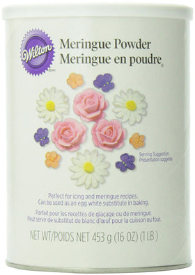 Wilton Meringue Powder 16 oz canister for smooth royal icing and stable buttercream.