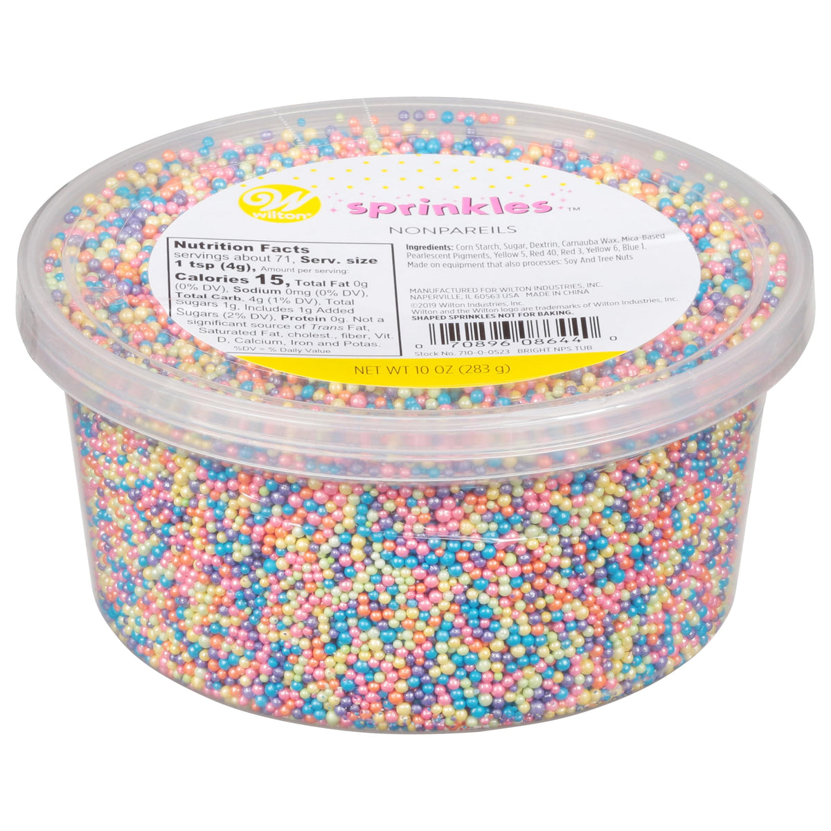 Wilton Bright Rainbow Nonpareils sprinkles add vibrant color and texture to desserts