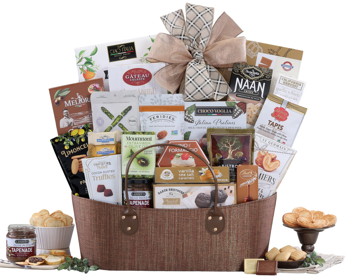 Wine Country Gift Baskets Gourmet Choice Basket full display, ideal for sharing at celebrations.