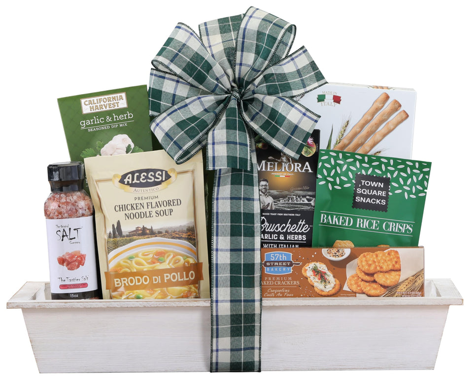 Wine Country Gift Baskets The Soup's On Gift Set packaging, ideal for easy gifting and festive presentation.