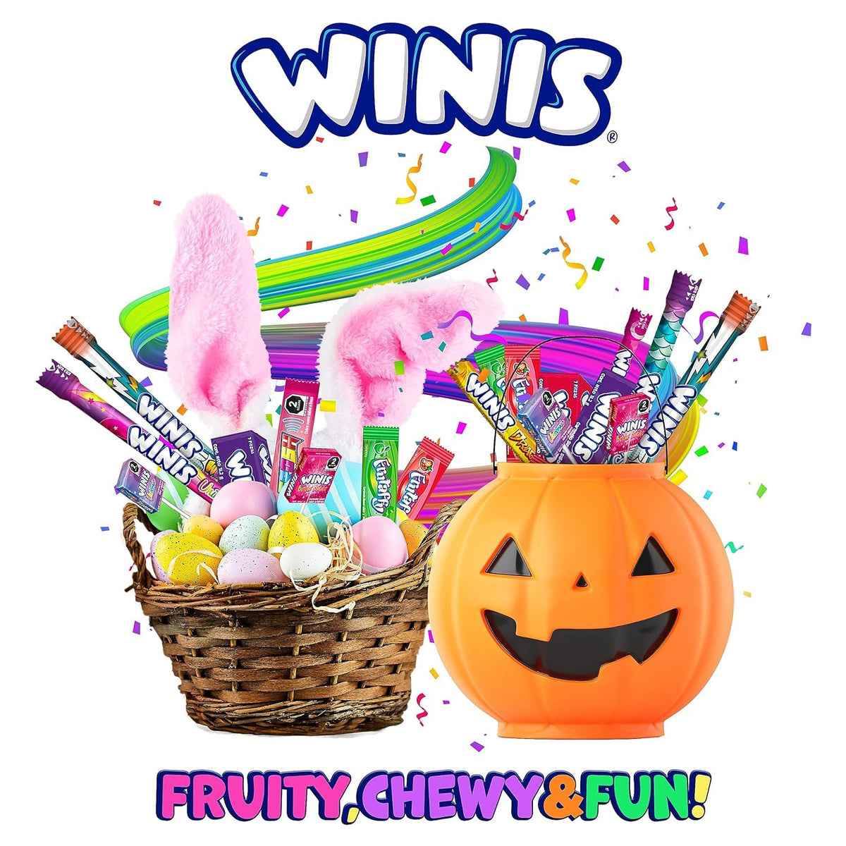Winis Fiesta Mix assortment shown with colorful wrappers for gifting.