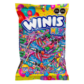 Winis Fiesta Mix bulk pack showing assorted Mexican candies for parties and pinatas.