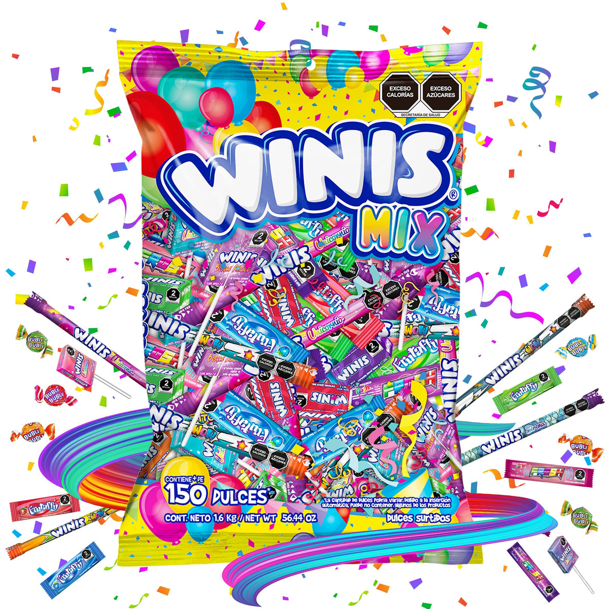 Winis Fiesta Mix close-up of fruity chewy candies ideal for party sharing.