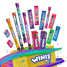 Winis Fiesta Mix candy assortment on display for pinatas and goodie bags.