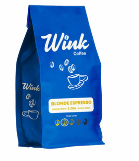 Wink Coffee Blonde Espresso 2.2 lb bag ready for bright mornings