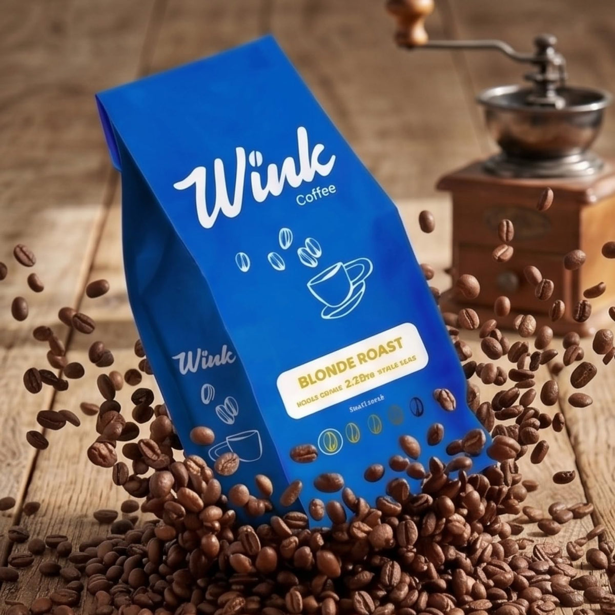 Wink Coffee Blonde Roast French press setup for a smooth, full-bodied cup.