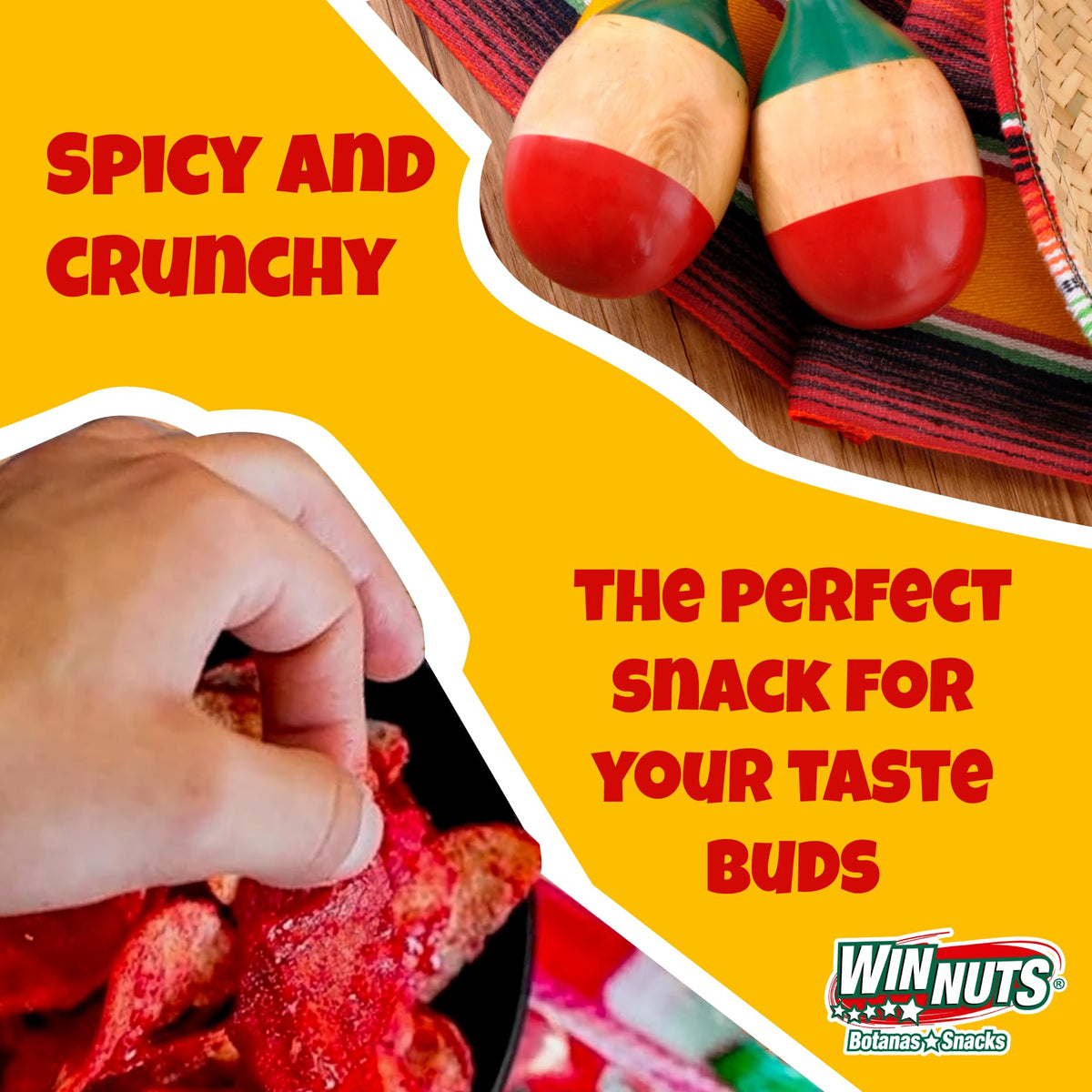 Close-up of the bold spice blend in WINNUTS A la Diabla chips.