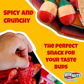 Close-up of the bold spice blend in WINNUTS A la Diabla chips.