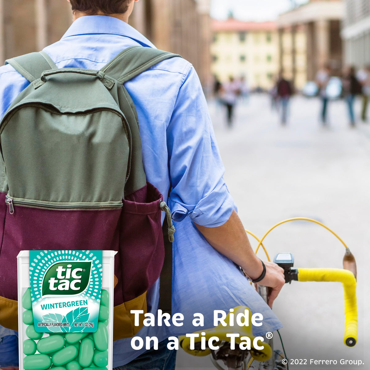 Wintergreen Tic Tac mints with refreshing, wintry flavor.