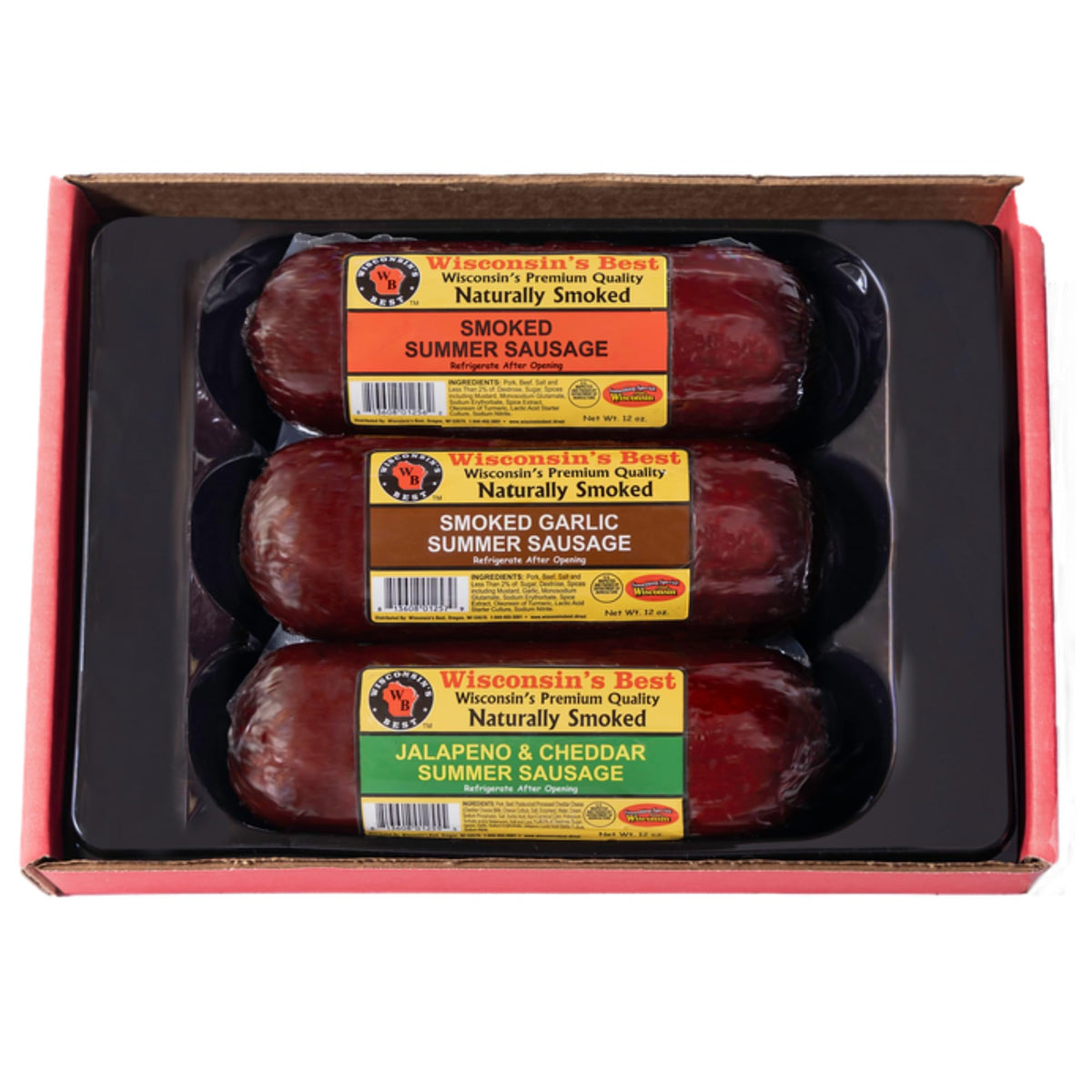 Garlic summer sausage slice detail, savory aroma ready to share.