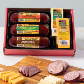 Wisconsin Cheese Company gift box exterior, ready for classy gifting and display.