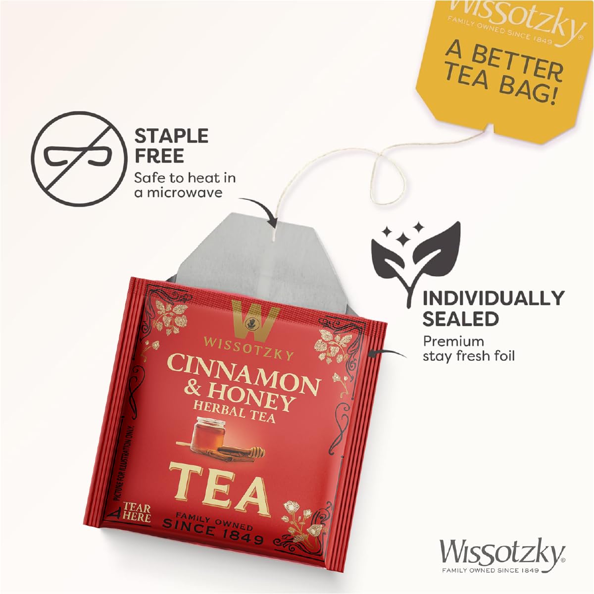 Wissotzky green tea with jasmine bag offering a fragrant sip.
