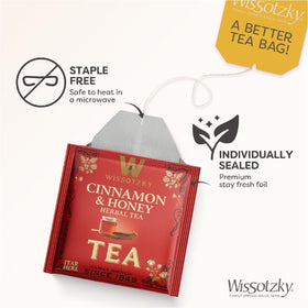 Wissotzky green tea with jasmine bag offering a fragrant sip.