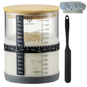 Wissy&Konny 50oz sourdough starter jar with wide mouth for easy feeding