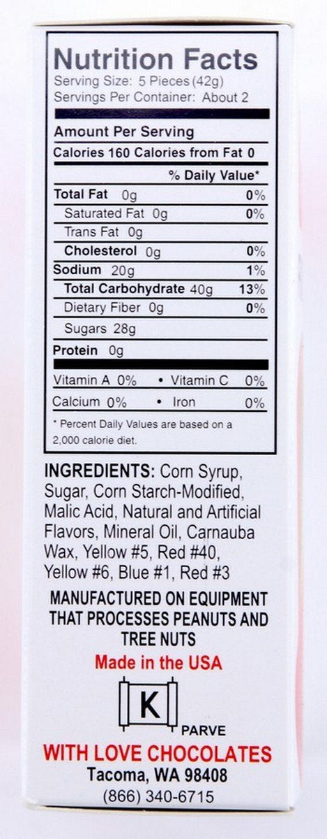 With Love Chocolates Gumi-Aid flavors display, kid-friendly healing-themed snack that brightens get-well moments.