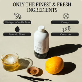 WithCo Ellis Old Fashioned Mix vanilla-orange botanicals for aromatic depth in cocktails.