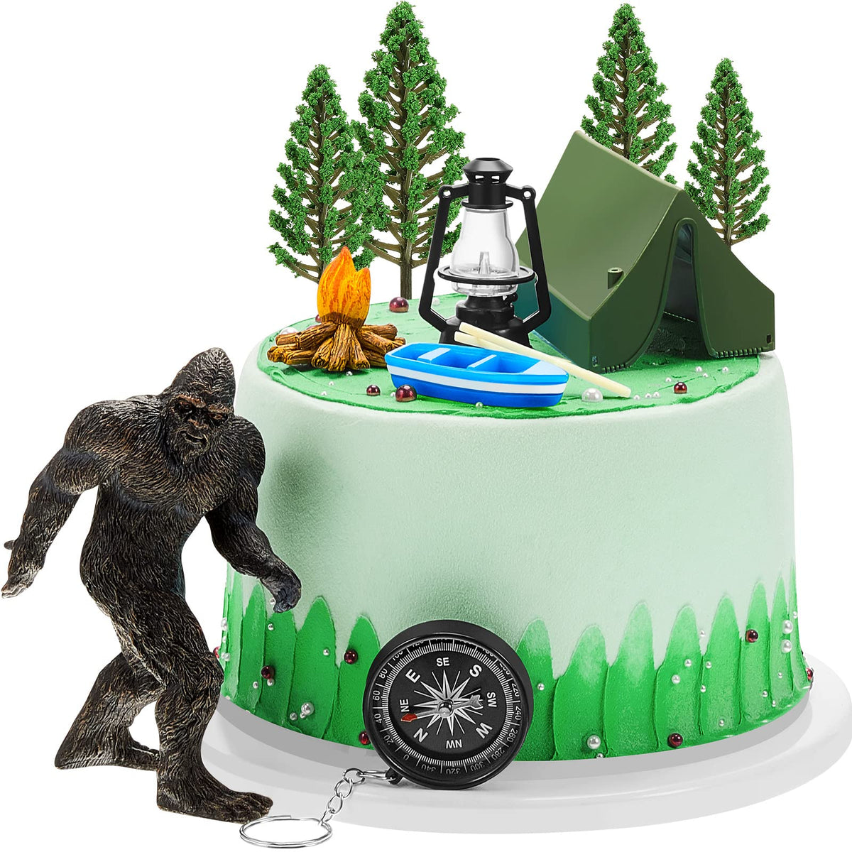 Woanger Bigfoot figure cake topper adds playful forest charm for memorable party decor