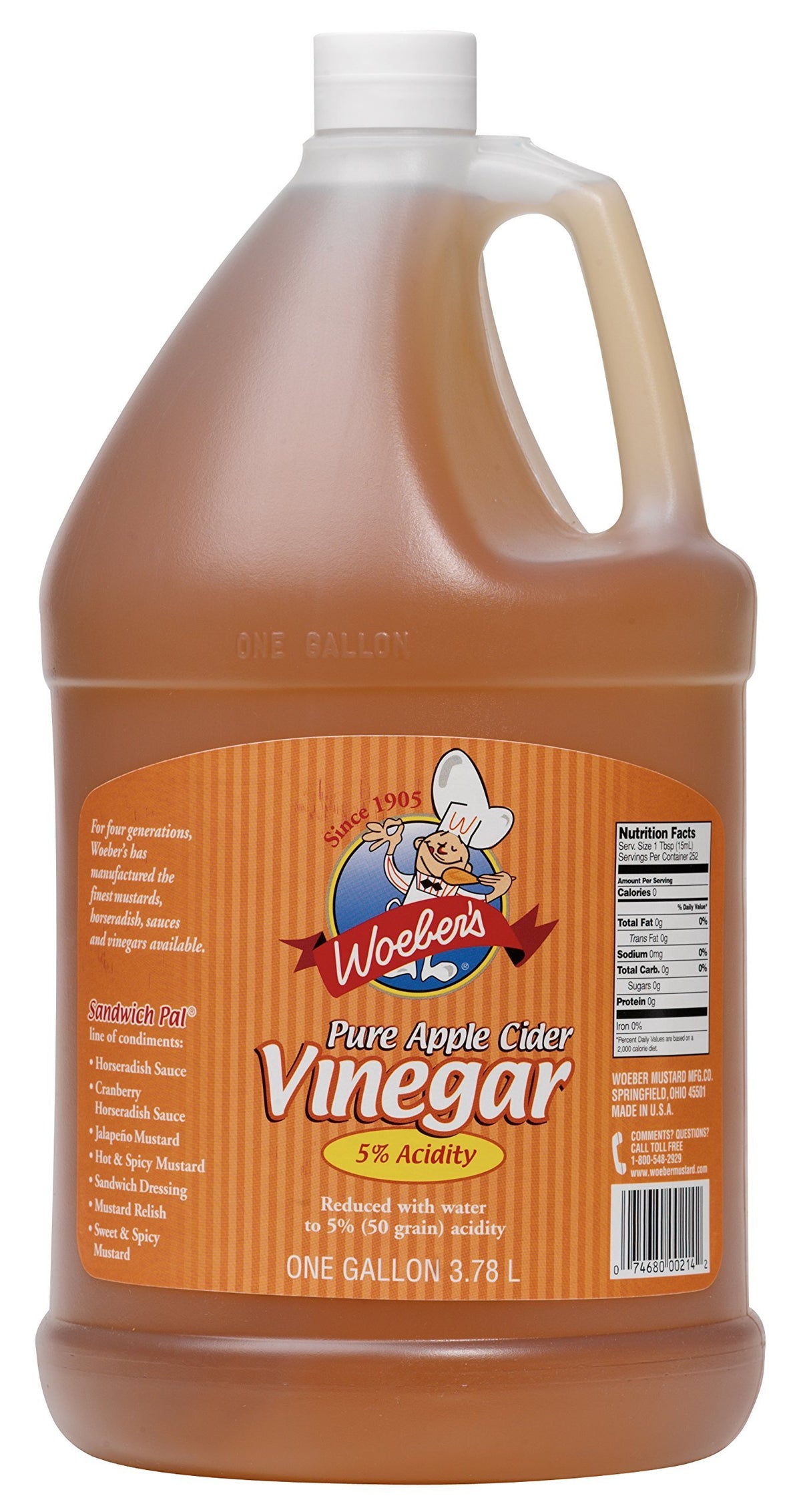 Woeber's Apple Cider Vinegar pour demonstrates versatile kitchen use and measuring ease.