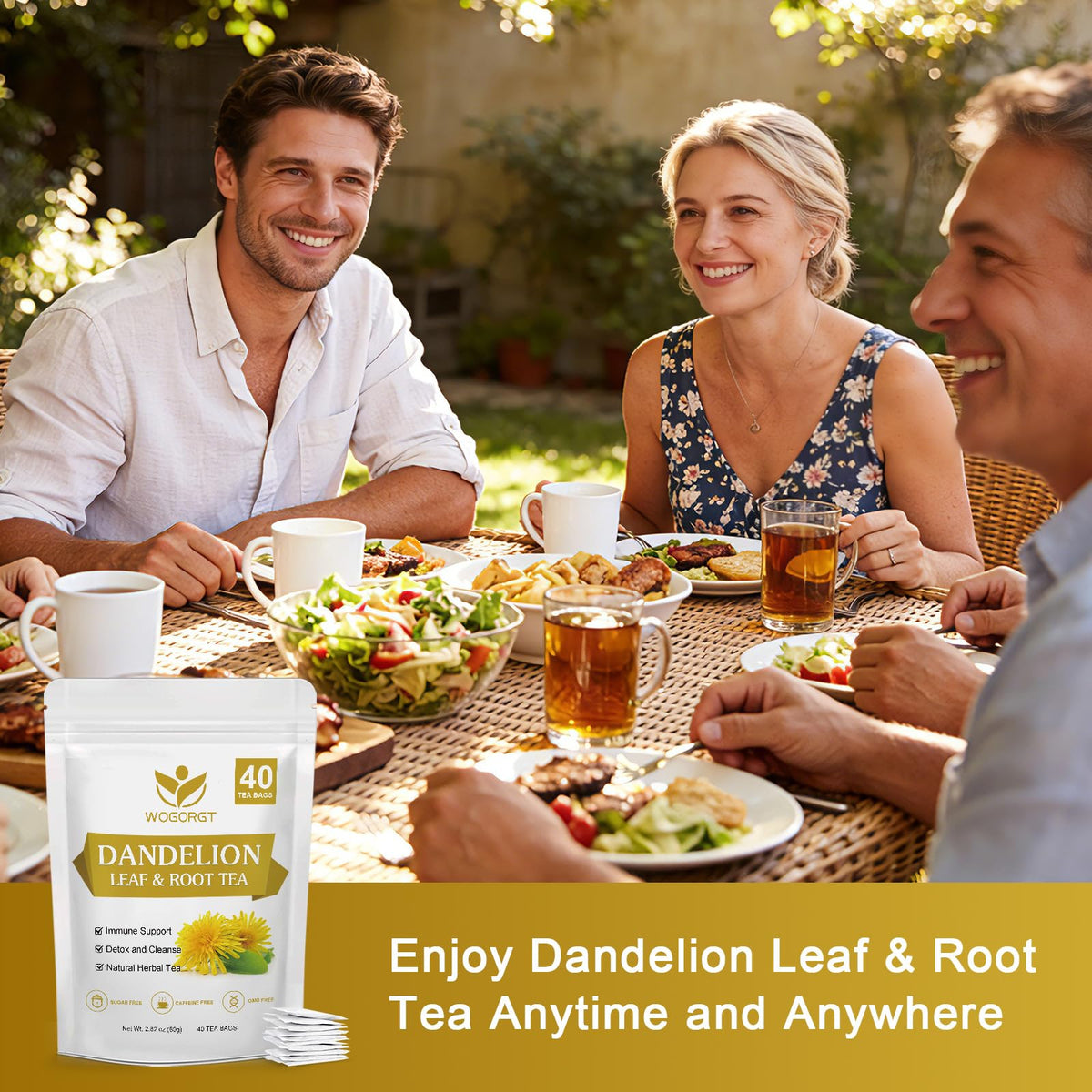 WOGORGT dandelion tea aroma hints herbal fragrance.