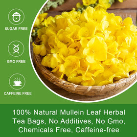 WOGORGT Mullein tea bag label visible on packaging