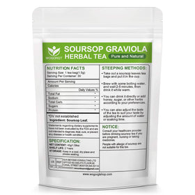 WOGORGT soursop leaves tea bags in cup for a warm, comforting brew.