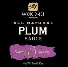 Wok Mei plum sauce in a skillet for a quick stir-fry
