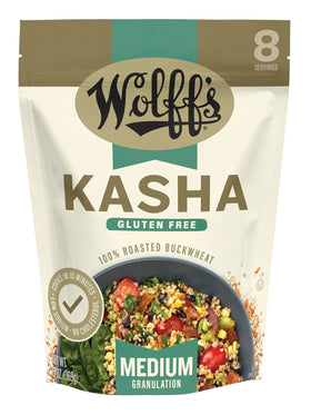 Wolff's Kasha buckwheat grains close-up showing nutty flavor potential for versatile cooking