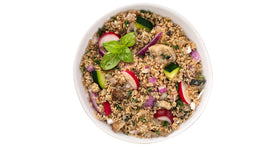 Wolff's Kasha serving bowl close-up highlighting nutty roasted buckwheat aroma.