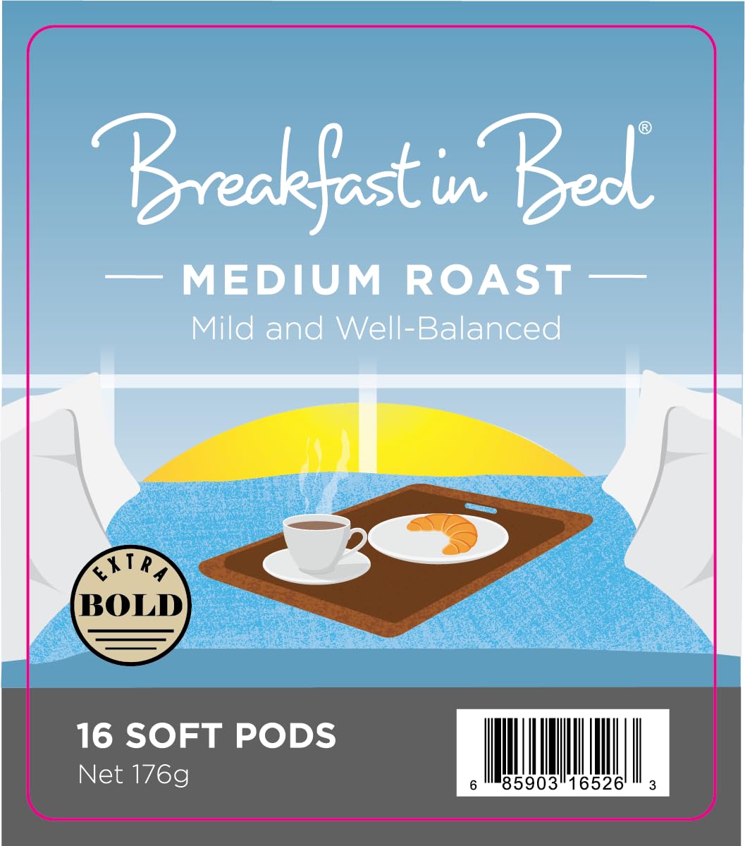 Close-up of Wolfgang Puck Breakfast in Bed soft pod ready to brew a smooth cup