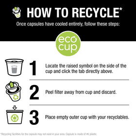 Recycling-ready capsule and outer cup support simple waste reduction.