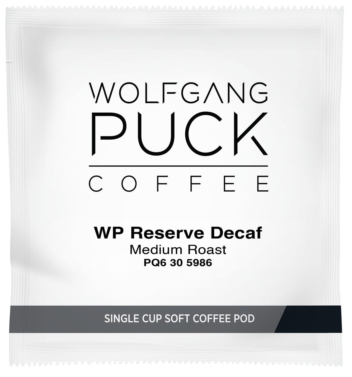 Wolfgang Puck Chef's Reserve Decaf packaging highlights sustainability.