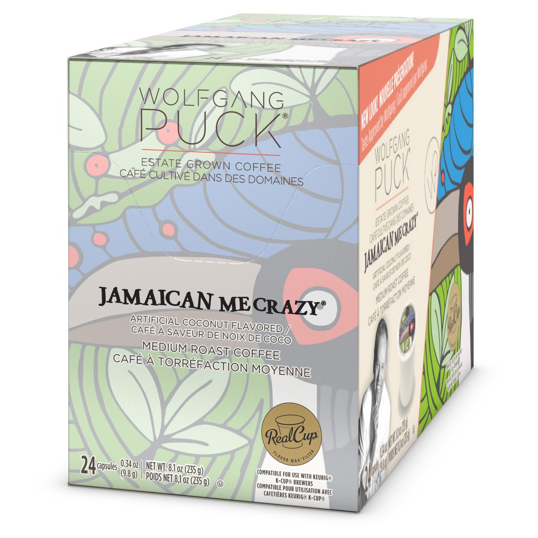 Wolfgang Puck Jamaican Me Crazy coconut aroma with tropical vibe in a mug perfect anytime.