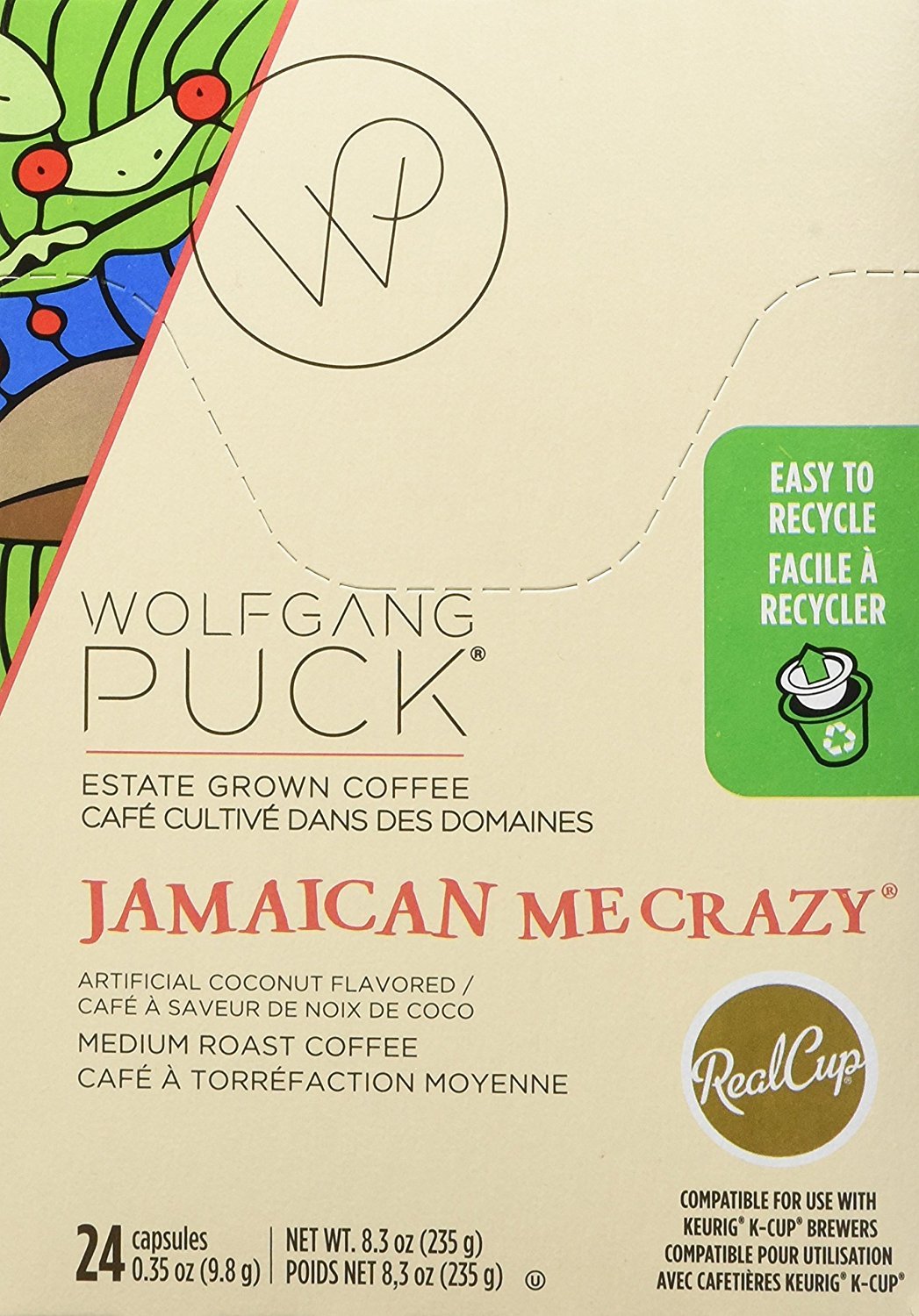 Wolfgang Puck tropical beach scene mug evokes island vibes
