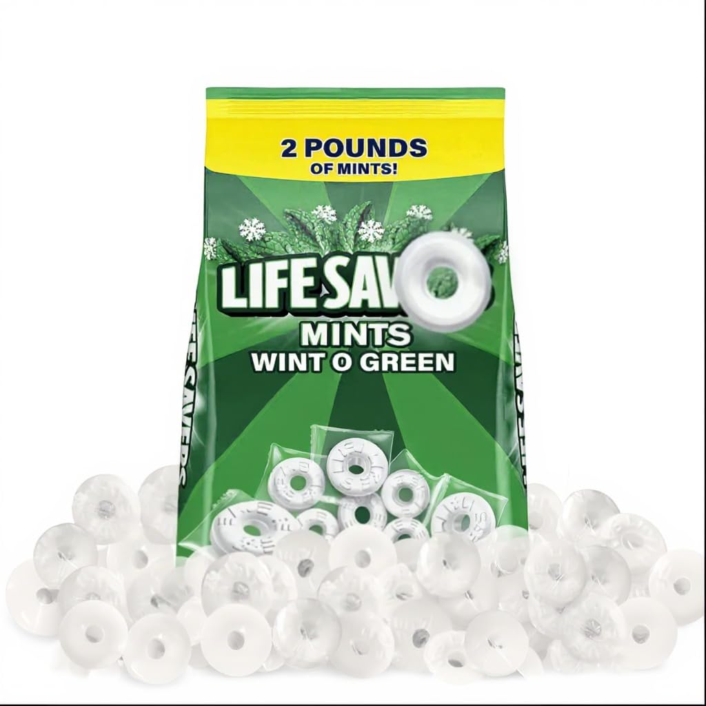 Wolgo Wint-O-Green hard candy, individually wrapped, ideal for sharing at parties and weddings.