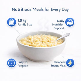 Close-up of Won Promotions Super Cereal Plus textured porridge shows appetizing consistency.