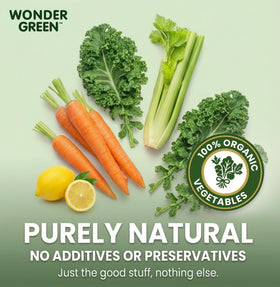 Wonder Green Clean Green glass highlighting fresh juice
