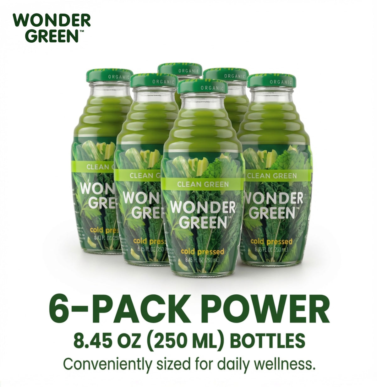Wonder Green morning ritual shot evokes crisp aroma and steady energy.