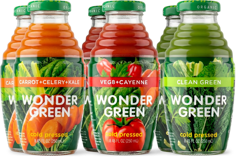 Wonder Green Veg8 Cayenne bottle pour for on-the-go hydration