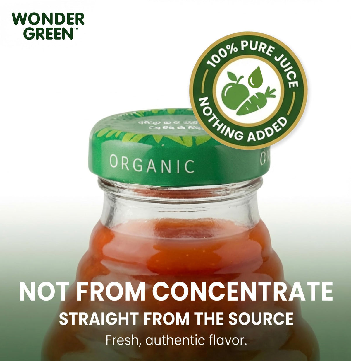 Wonder Green Veg8 + Cayenne pack back shows nutrition info