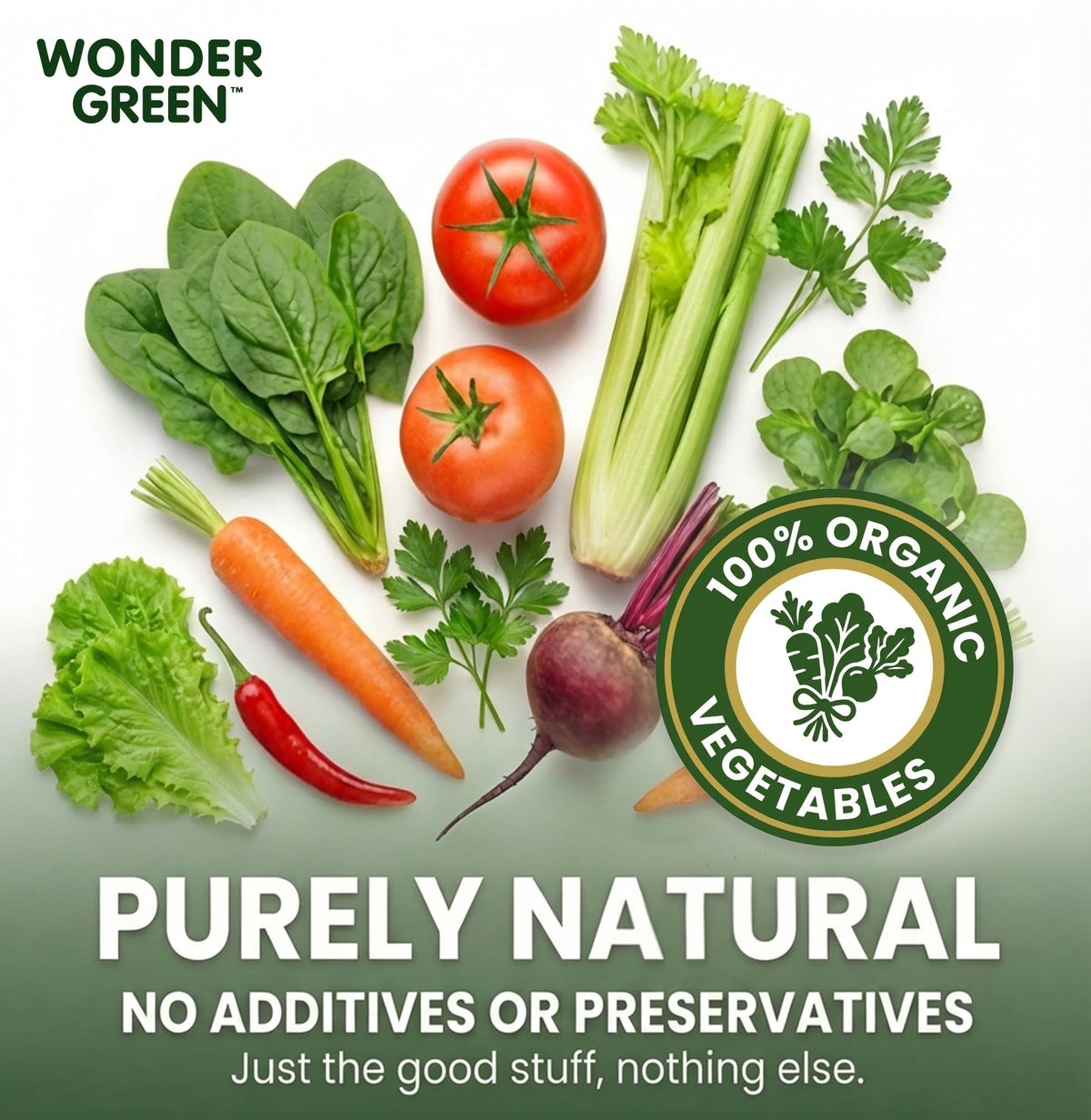Wonder Green Veg8 + Cayenne pack front communicates portability