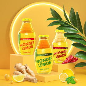 Wonder Lemon Lemon Ginger bottle pour, post-workout refreshment ready.